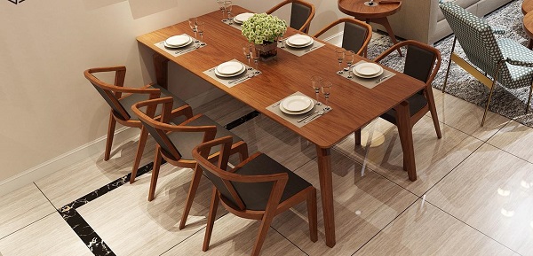 Bộ bàn ghế ăn đẹp giá rẻ cần phải cân đối màu sắc xung quanh