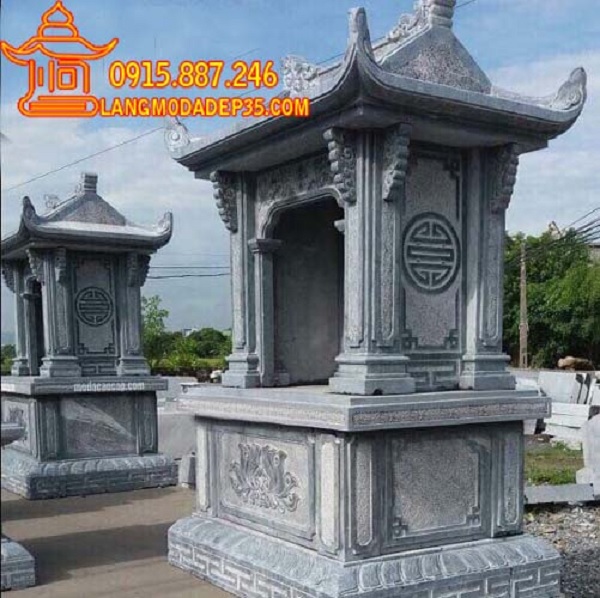 Lăng mộ đá đẹp Ninh Bình một mái được thiết kế với lỗ thông thiên, phong thủy tốt