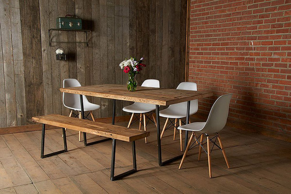 Bàn ghế gỗ tái chế phong cách Rustic