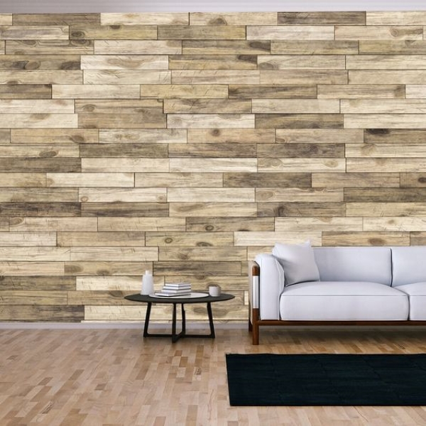 Giấy dán tường giả gỗ sang trọng óc chó