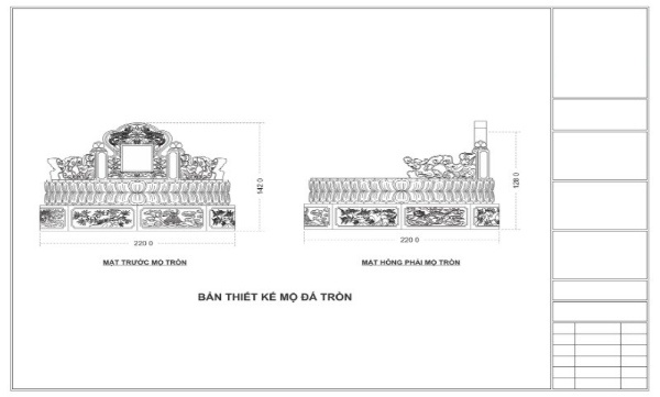 Bản thiết kế mộ đá tròn