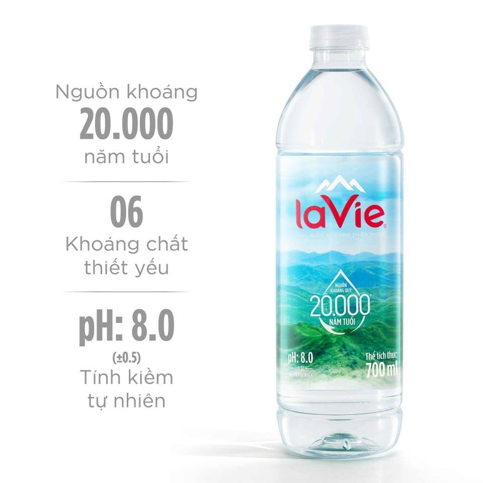 Nước Lavie pH gần trung tính, dễ uống, giải khát hiệu quả và tốt cho sức khỏe hàng ngày