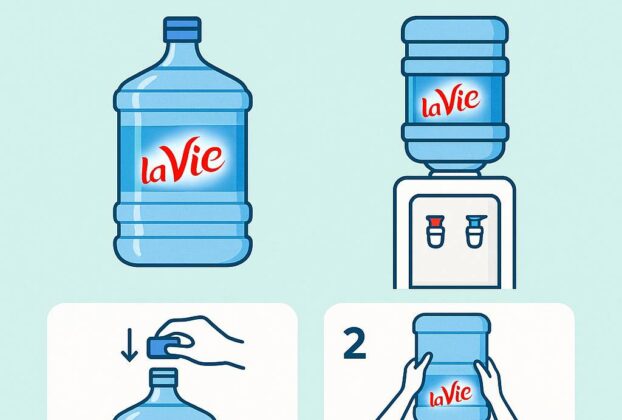Hướng dẫn sử dụng nước Lavie bình úp an toàn, tiện lợi, đảm bảo nước luôn sạch và tươi ngon
