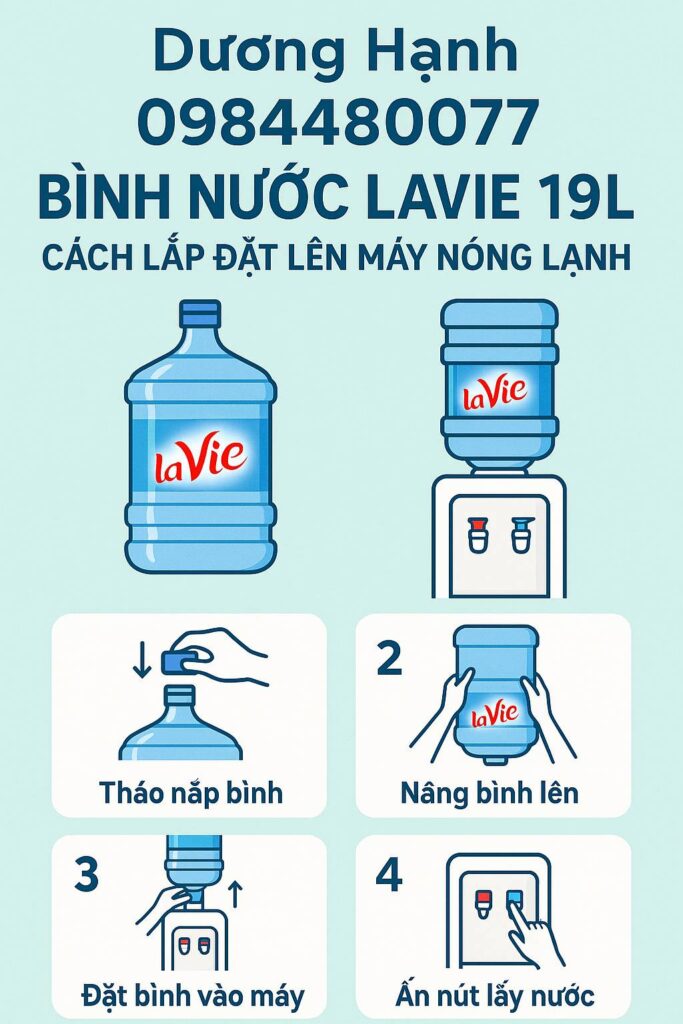 Hướng dẫn sử dụng nước Lavie bình úp an toàn, tiện lợi, đảm bảo nước luôn sạch và tươi ngon