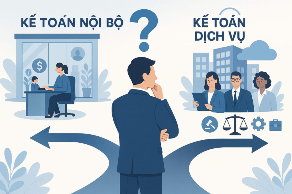 So sánh chi phí giữa dịch vụ kế toán và kế toán nội bộ cho doanh nghiệp