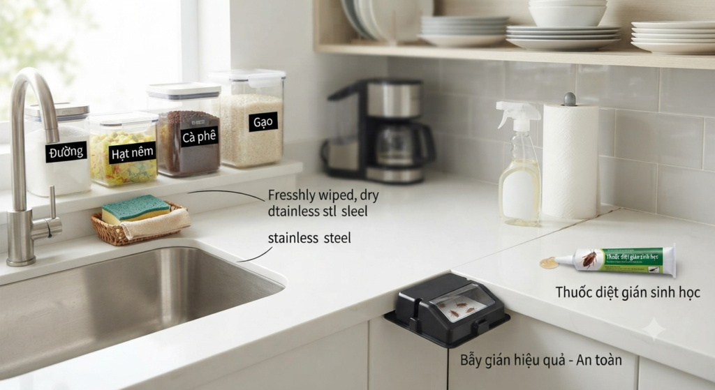 Cách diệt gián nhà bếp hiệu quả