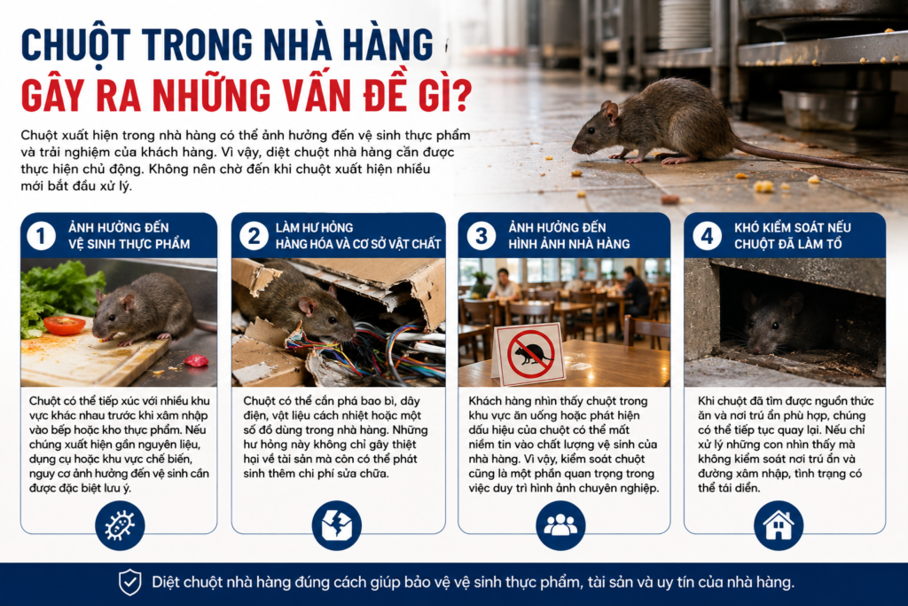 Chuột trong nhà hàng gây ra những vẫn đề gì?