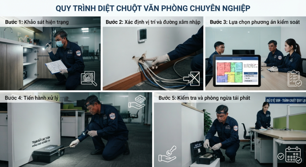 Quy trình diệt chuột văn phòng hiệu quả