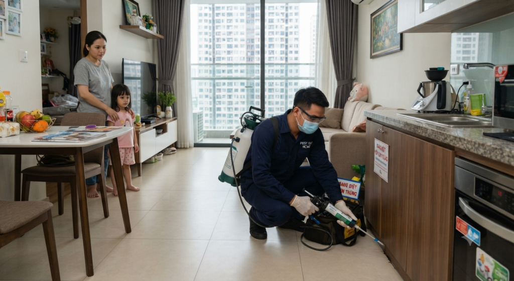 Dịch vụ diệt côn trùng tại căn hộ chung cư chuyên nghiệp ở Pest One