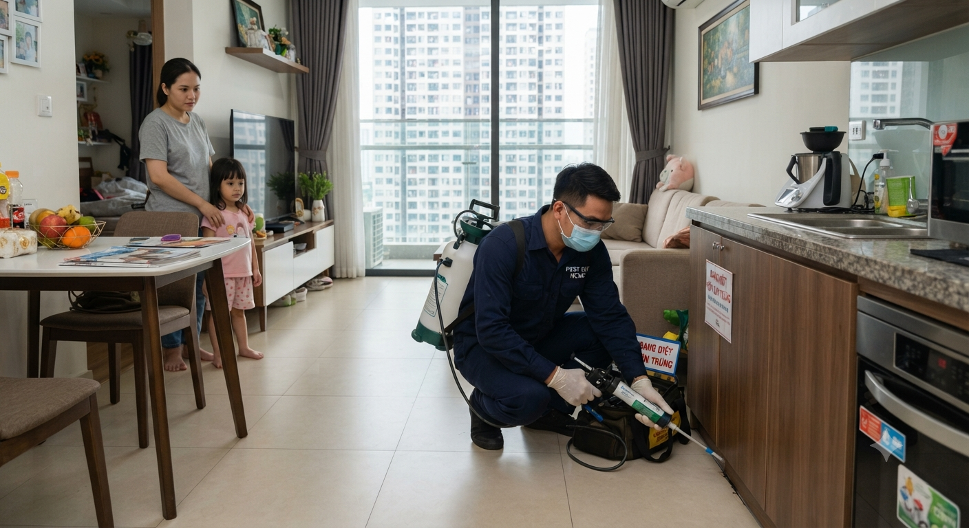 Dịch vụ diệt côn trùng tại căn hộ chung cư chuyên nghiệp ở Pest One