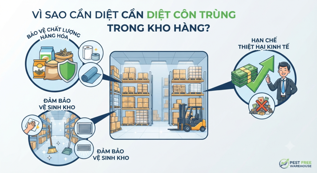 Vì sao cần diệt côn trùng kho hàng
