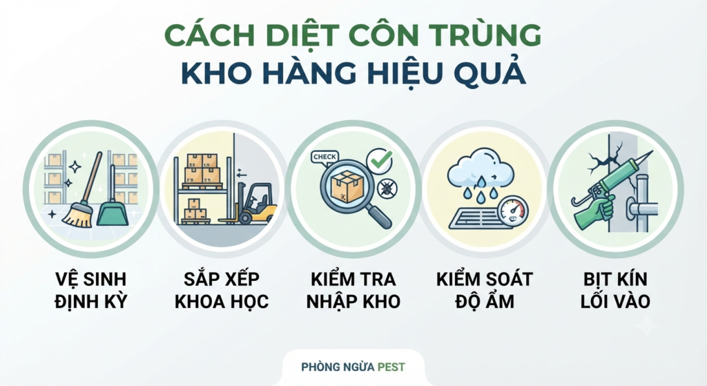 Cách diệt côn trùng kho hàng hiệu quả