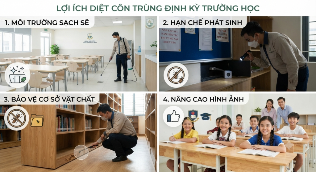 Lợi ích của việc diệt côn trùng định kỳ tại trường học