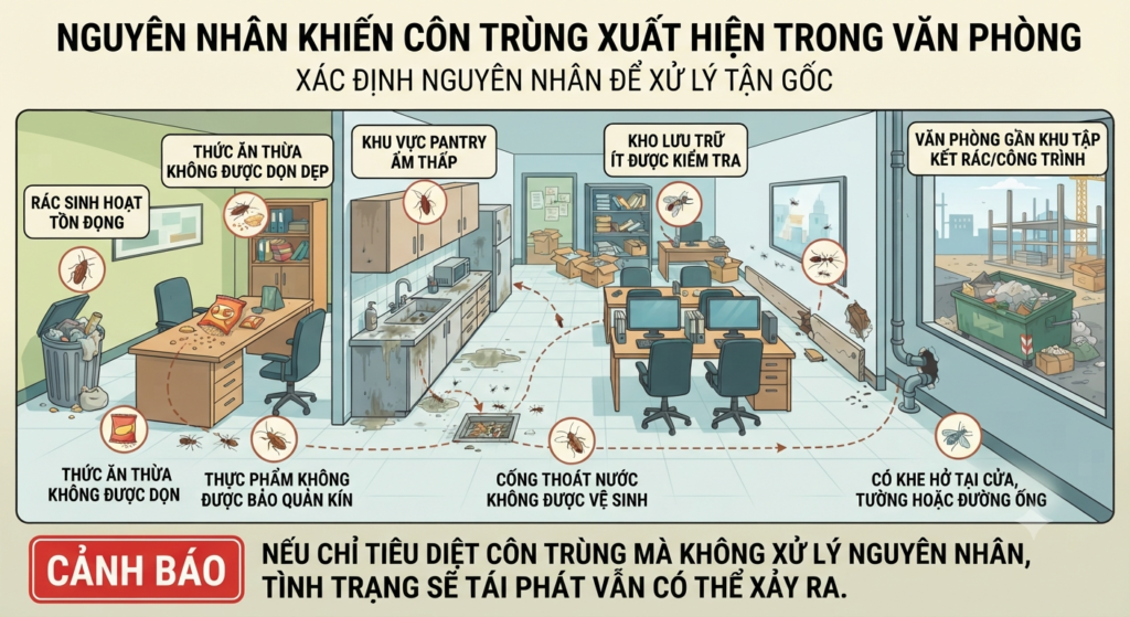 Nguyên nhân khiến côn trùng xuất hiện trong phòng