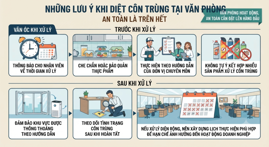 Những lưu ý khi diệt côn trùng tại văn phòng