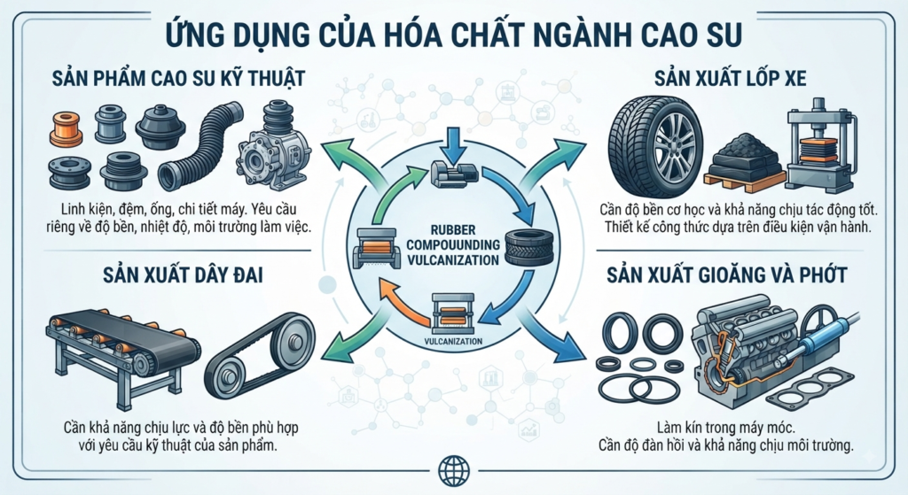 Công dụng của hóa chất ngành cao su