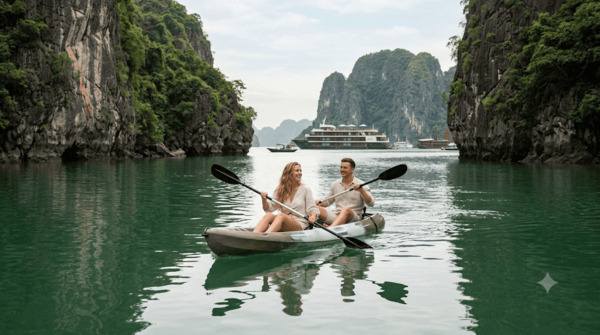 Explore the bay together by kayak